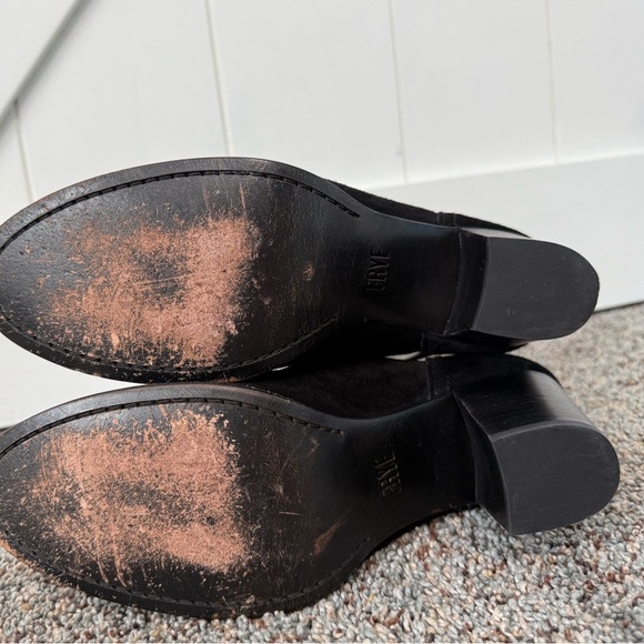 Frye Meghan Suede Ankle Booties Black Heel Women US 8B - Picture 8 of 13